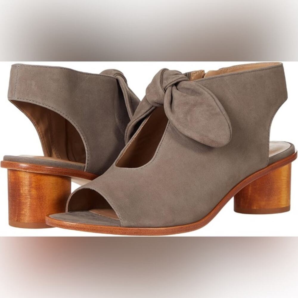 Bernardo Luna Bow Heeled Slingback Sandals Booties Dusk Gray Women's 6M NWOT
